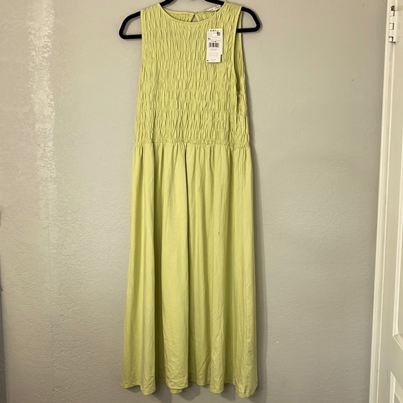 Mango Dresses Mango Mng Lime Green Maxi Dress Organic Cotton Dress